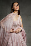 Pink Peacock Couture-Pink Gown With Cape-INDIASPOPUP.COM
