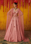 Pink Peacock Couture-Onion Pink Embellished Gown-INDIASPOPUP.COM