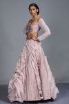Pink Peacock Couture-Blush Pink Lehenga With Corset Blouse-INDIASPOPUP.COM