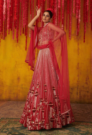 Pink Peacock Couture-Ruby Lehenga Set-INDIASPOPUP.COM