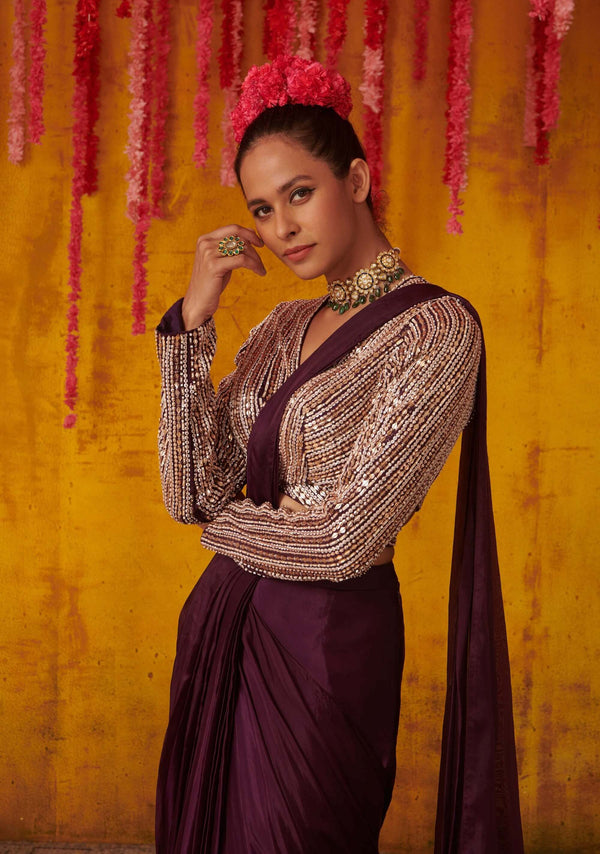 Elegance of Purple Magic with Handwoven Mangalagiri Silk Cotton Saree