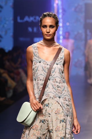 Payal Singhal-Mint & Blue Printed Kurta Set-INDIASPOPUP.COM