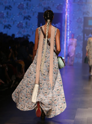 Payal Singhal-Mint & Blue Printed Kurta Set-INDIASPOPUP.COM