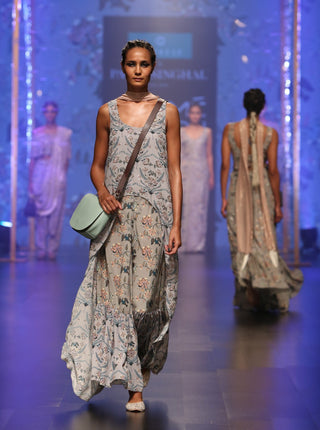 Payal Singhal-Mint & Blue Printed Kurta Set-INDIASPOPUP.COM