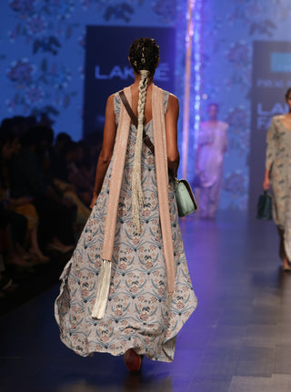 Payal Singhal-Mint & Blue Printed Kurta Set-INDIASPOPUP.COM