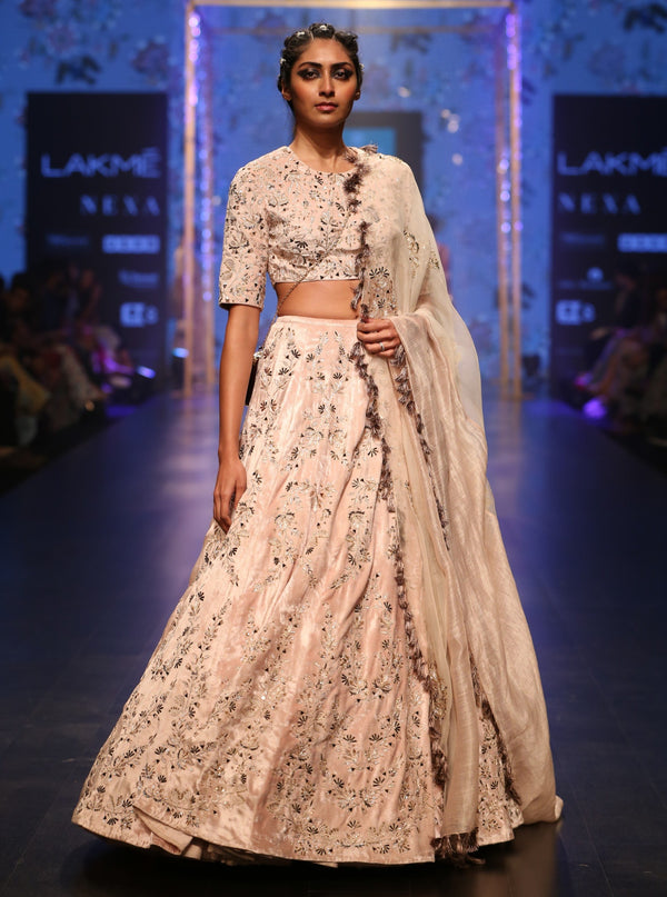 Payal Singhal-Stone Embroidered Lehenga Set-INDIASPOPUP.COM