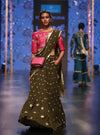 Payal Singhal-Olive Green & Pink Drape Lehenga Set-INDIASPOPUP.COM