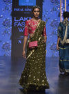 Payal Singhal-Olive Green & Pink Drape Lehenga Set-INDIASPOPUP.COM
