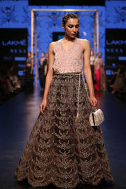 Payal Singhal-Forest Green & Rose Lehenga Set-INDIASPOPUP.COM