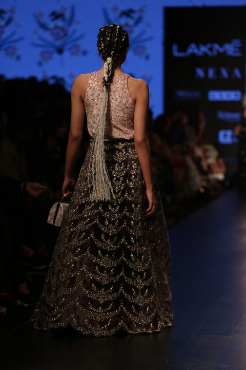 Payal Singhal-Forest Green & Rose Lehenga Set-INDIASPOPUP.COM