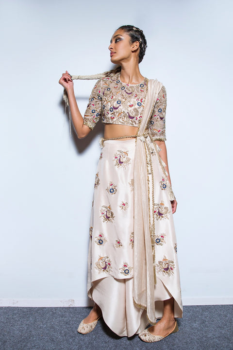 Payal Singhal-Stone Embroidered Palazzo Set-INDIASPOPUP.COM
