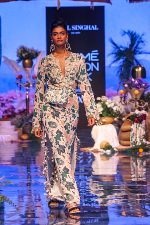 Payal Singhal-White Printed Kurta Set-INDIASPOPUP.COM