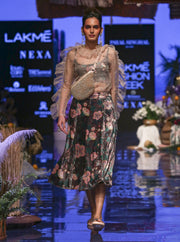 Payal Singhal-Brown & Stone Printed Skirt Set-INDIASPOPUP.COM