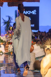 Payal Singhal-Periwinkle Blue Embroidered Jacket Set-INDIASPOPUP.COM