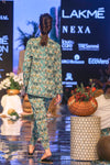 Payal Singhal-Blue Printed Jacket Set-INDIASPOPUP.COM