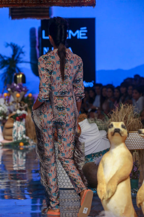 Payal Singhal-Pink Printed Jumpsuit-INDIASPOPUP.COM