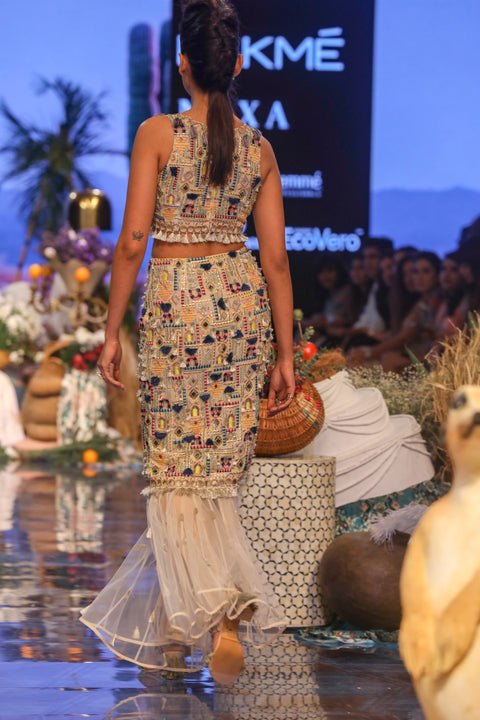Payal Singhal-Stone Embroidered Lehenga Set-INDIASPOPUP.COM