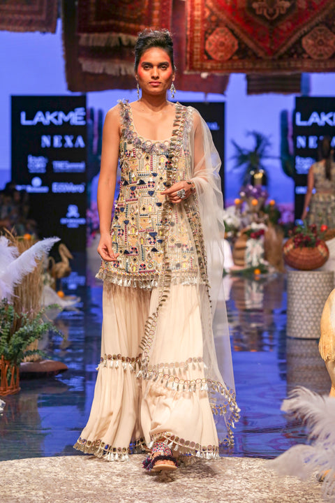 Payal Singhal-Stone Embroidered Kurta Set-INDIASPOPUP.COM