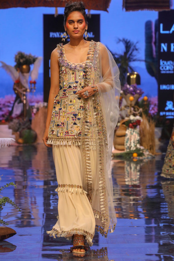 Payal Singhal-Stone Embroidered Kurta Set-INDIASPOPUP.COM