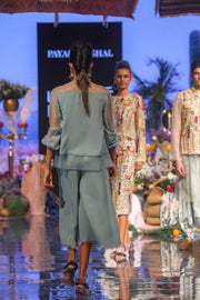 Payal Singhal-Periwinkle Blue Embroidered Palazzo Set-INDIASPOPUP.COM
