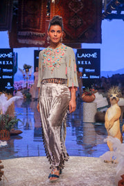Payal Singhal-Grey Embroidered Salwar Set-INDIASPOPUP.COM