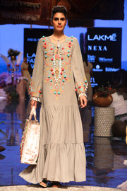 Payal Singhal-Grey Embroidered Dress-INDIASPOPUP.COM