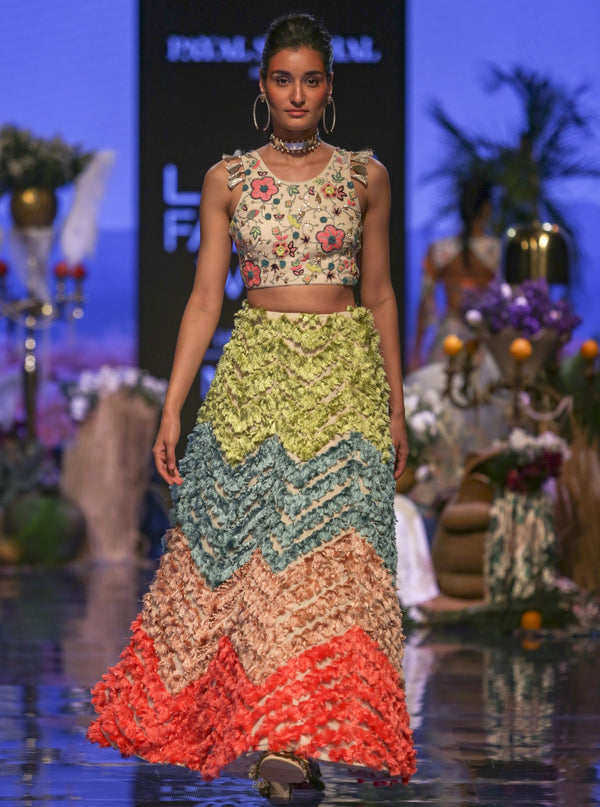Payal Singhal-Stone Embroidered Lehenga Set-INDIASPOPUP.COM
