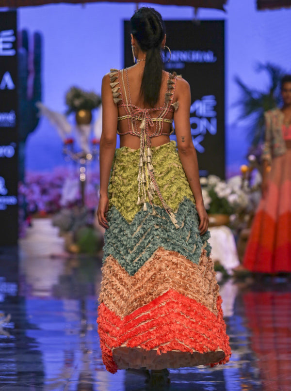 Payal Singhal-Stone Embroidered Lehenga Set-INDIASPOPUP.COM