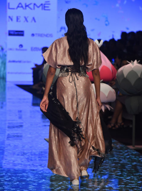 Payal Singhal-Blush & Black Embroidered Dhoti Pant Set-INDIASPOPUP.COM