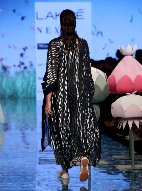 Payal Singhal-Black Embroidered Jacket Set-INDIASPOPUP.COM