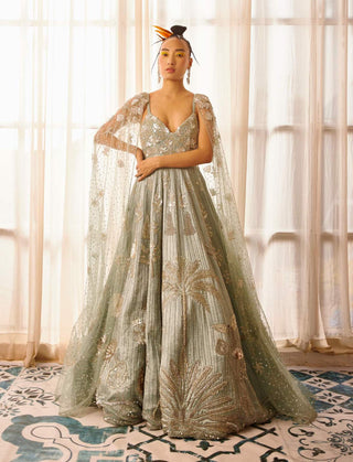 Payal And Zinal-Morning Mist Gown-INDIASPOPUP.COM