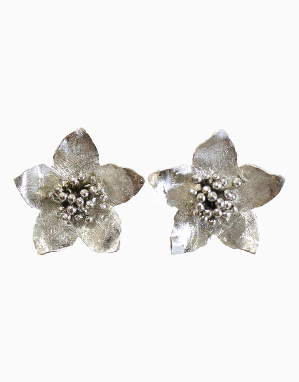 Hyperbole - Silver Periwinkle Studs - INDIASPOPUP.COM