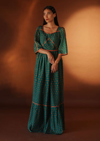 Pozruh-Green Dia String Dress-INDIASPOPUP.COM