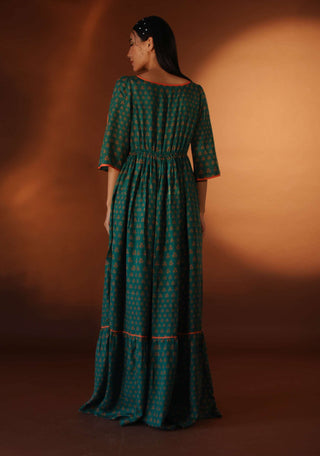 Pozruh-Green Dia String Dress-INDIASPOPUP.COM