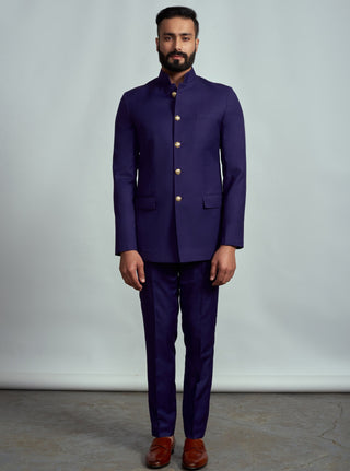 Arjun Kilachand-Purple Classic Bandgala Suit-INDIASPOPUP.COM