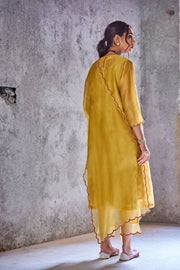 Shivani Bhargava-Mustard Pavitra Kurta & Pants With Dupatta-INDIASPOPUP.COM