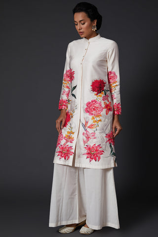 Balance By Rohit Bal-Ivory Printed Kurta With Palazzo-INDIASPOPUP.COM