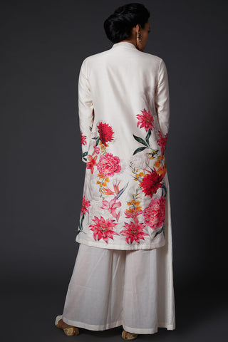 Balance By Rohit Bal-Ivory Printed Kurta With Palazzo-INDIASPOPUP.COM