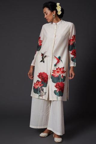 Balance By Rohit Bal-Ivory Digital Printed Kurta With Palazzo-INDIASPOPUP.COM