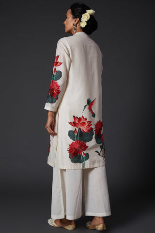 Balance By Rohit Bal-Ivory Digital Printed Kurta With Palazzo-INDIASPOPUP.COM