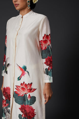 Balance By Rohit Bal-Ivory Digital Printed Kurta With Palazzo-INDIASPOPUP.COM