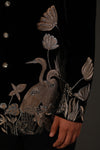 Rohit Bal-Black Silk Velvet Embroidery Bandhgala-INDIASPOPUP.COM