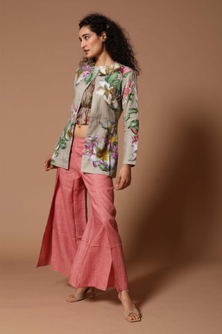 Rohit Bal-Brown Jacket With Flared Trouser-INDIASPOPUP.COM