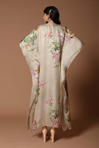 Rohit Bal-Mint Floral Print Kaftan-INDIASPOPUP.COM