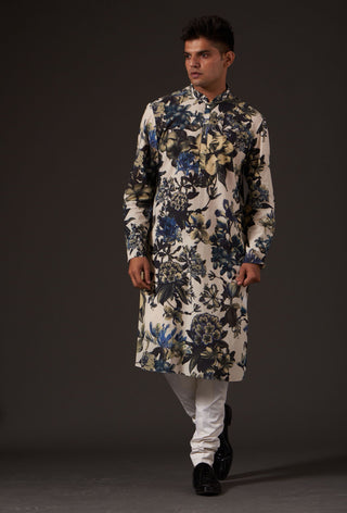 Balance By Rohit Bal-Ivory Printed Kurta-INDIASPOPUP.COM