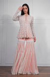 Ritika Mirchandani-Ivory Pink Embroidered Sharara Set-INDIASPOPUP.COM