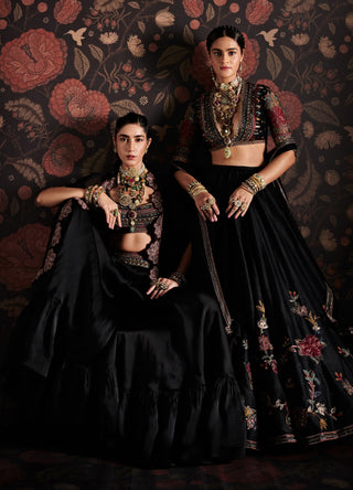 Ridhi Mehra-Keran Black Gharara Set-INDIASPOPUP.COM