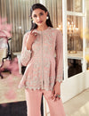 Ridhi Mehra-Senna Pink Embroidered Cape Set-INDIASPOPUP.COM