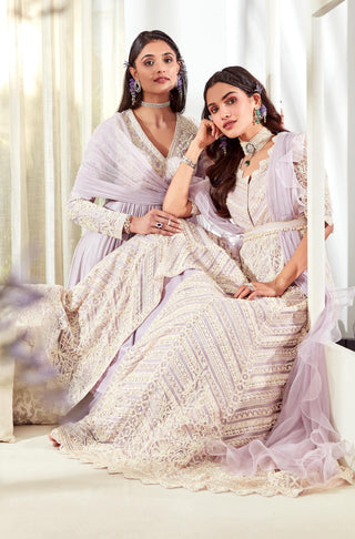 Ridhi Mehra-Coho Lilac Anarkali Set-INDIASPOPUP.COM