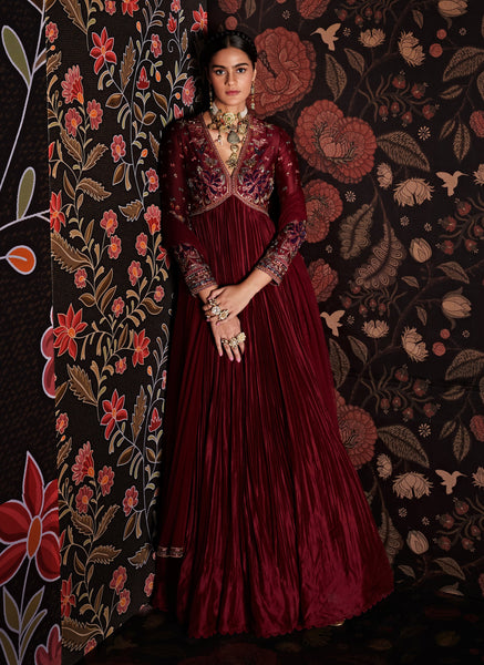 burgundy anarkali dress Maroon Anarkali Suit | Maroon Anarkali Dress Online